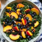 Summer Peach Blueberry Kale Salad