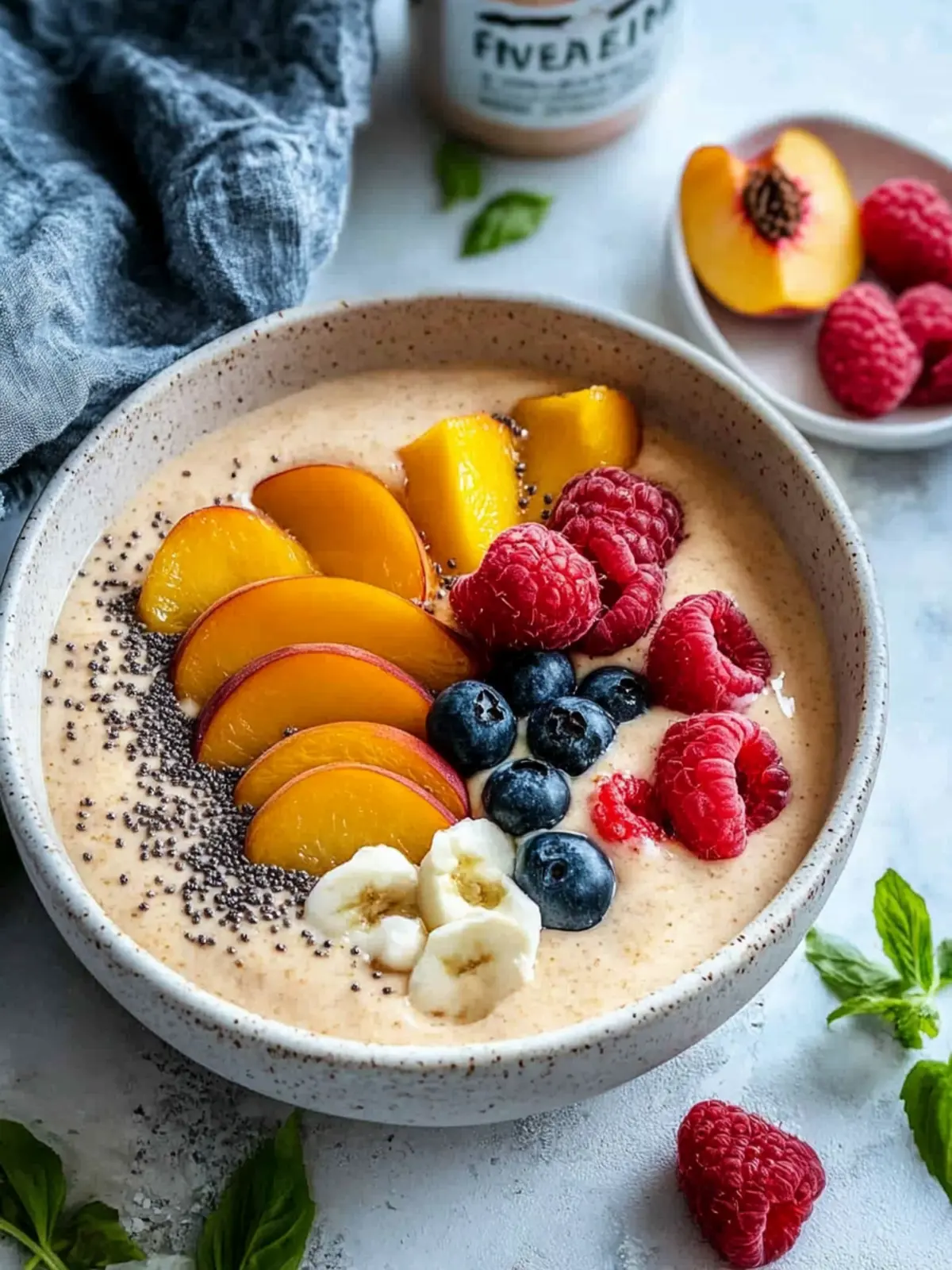 Peaches and Cream Smoothie Bowl