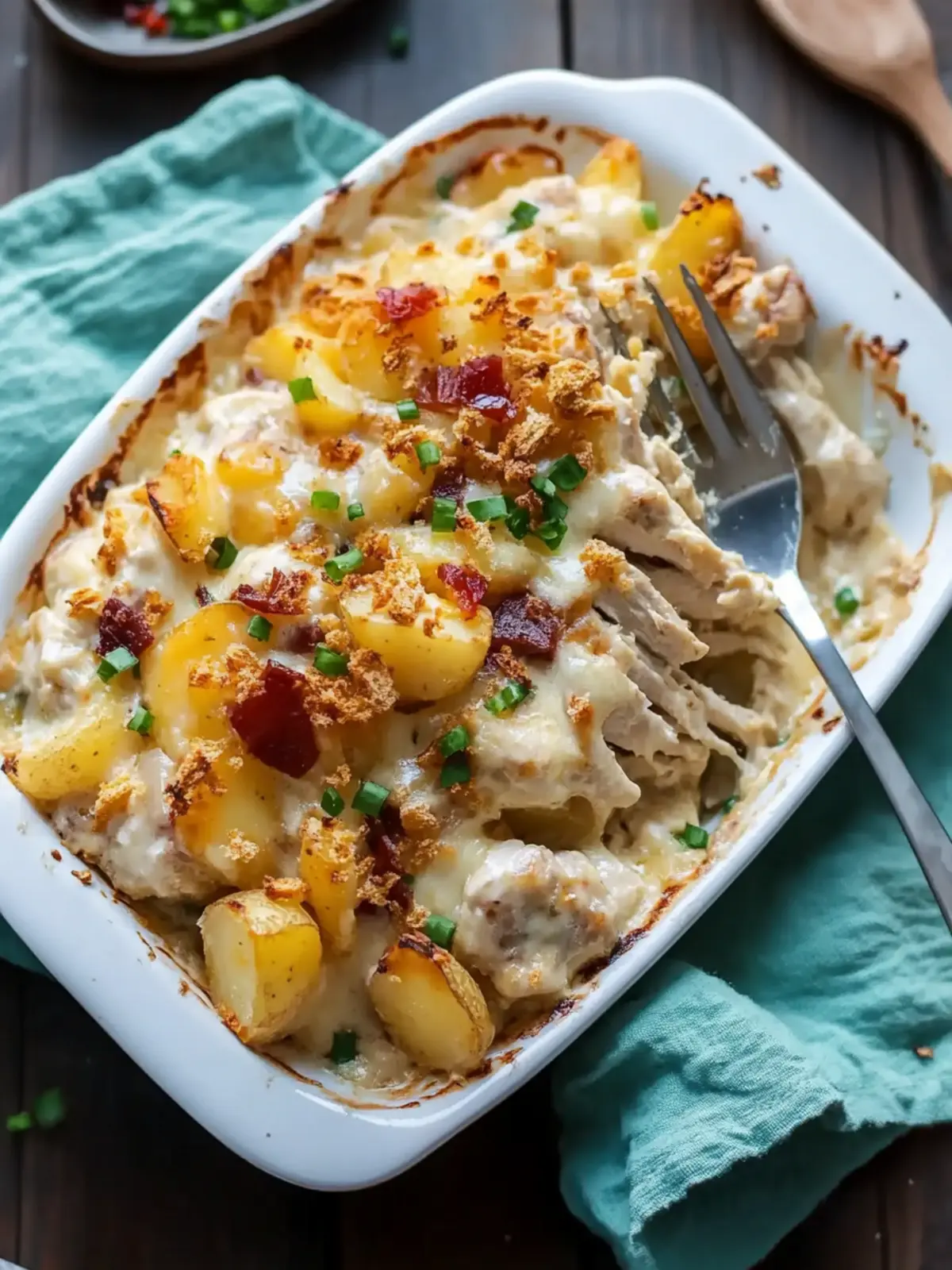 LOADED POTATO RANCH CHICKEN CASSEROLE