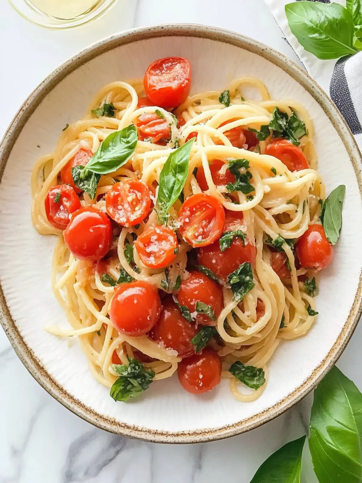 Tomato Basil Pasta (ready in 15 mins!)
