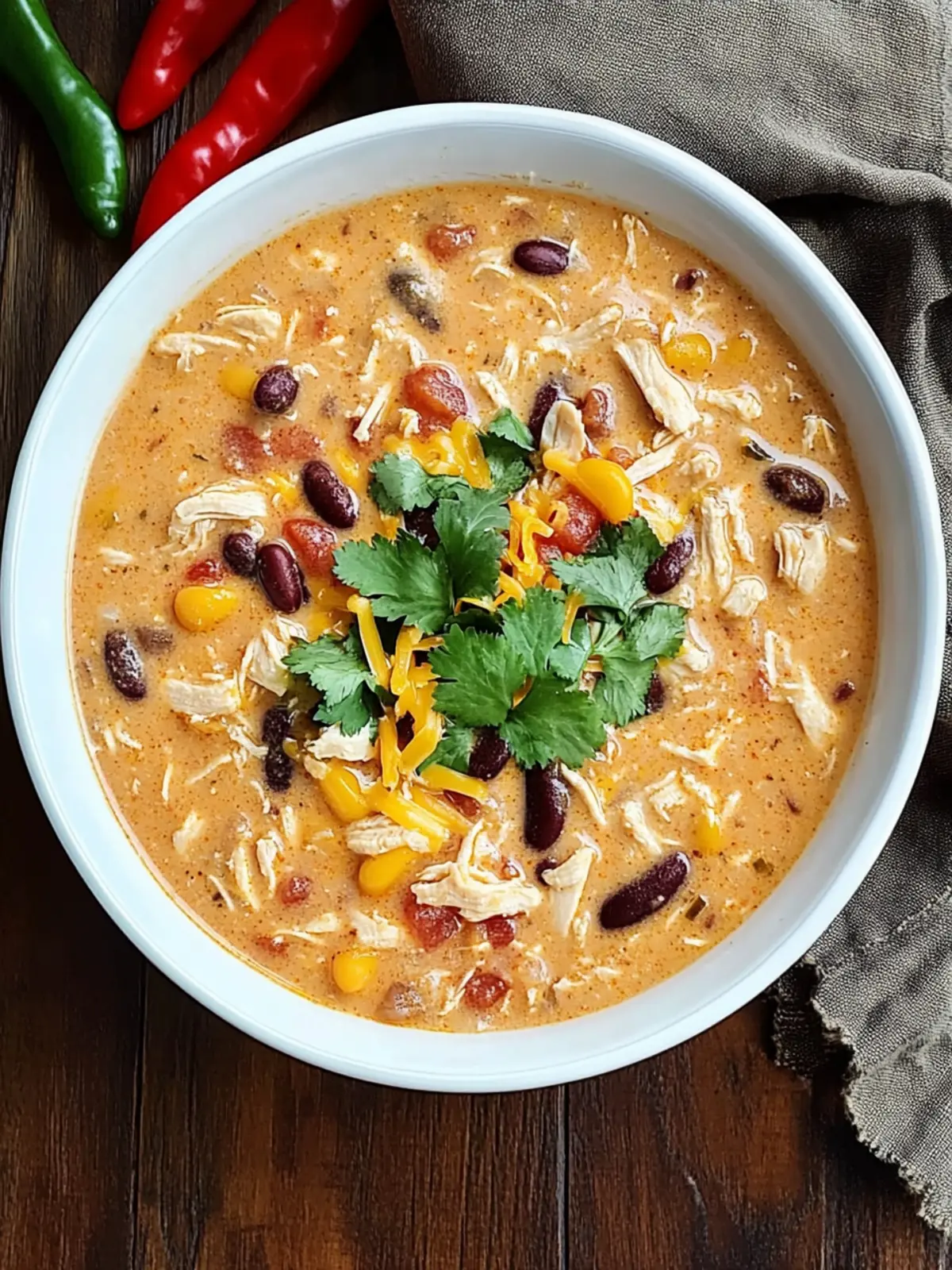 Easy Crock Pot Cream Cheese Chicken Chili