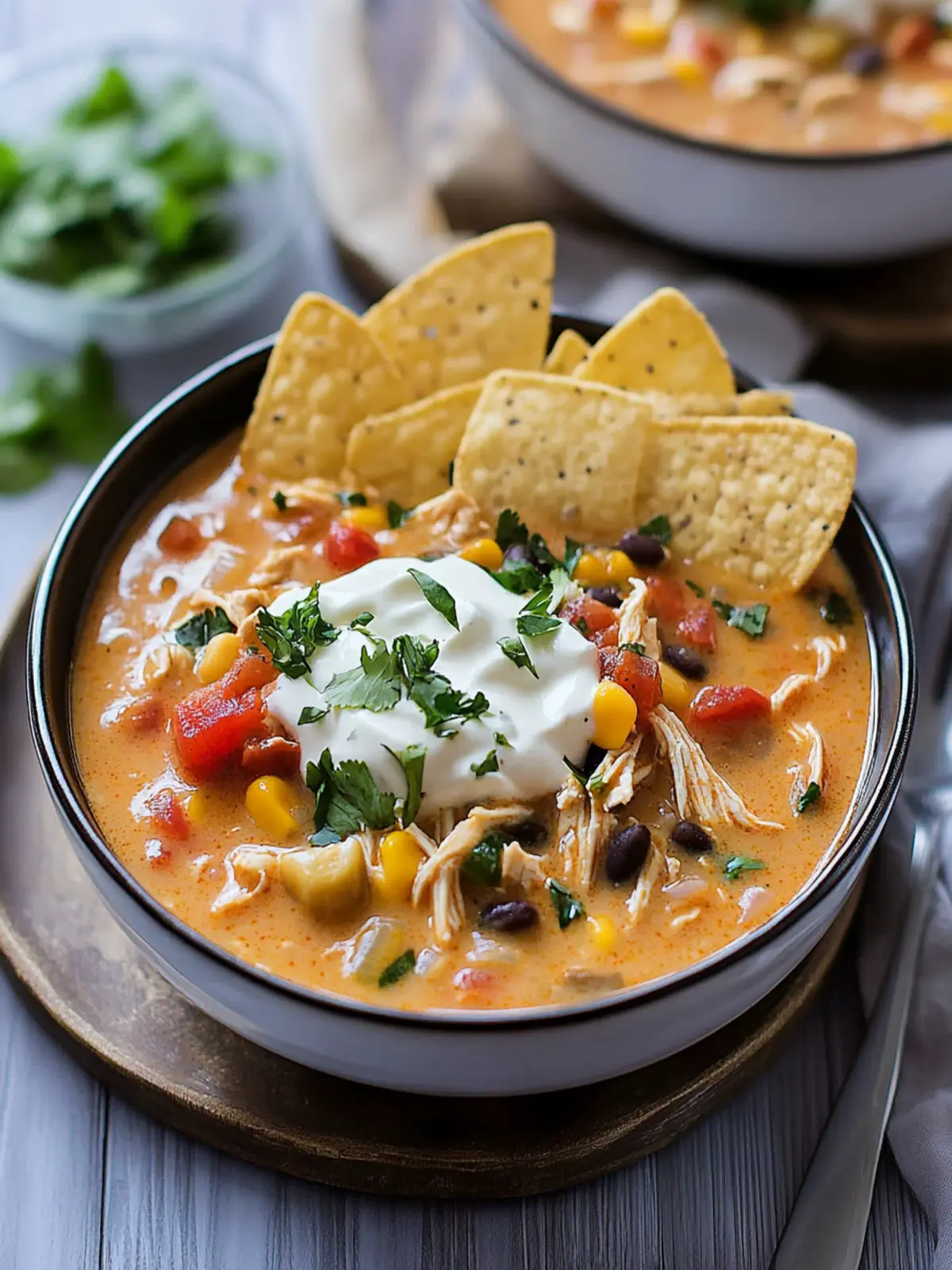 Southwest Chicken Soup with Cream Cheese
