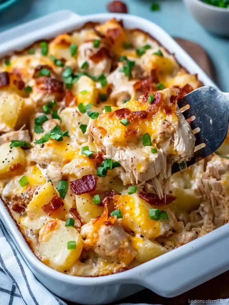 LOADED POTATO RANCH CHICKEN CASSEROLE