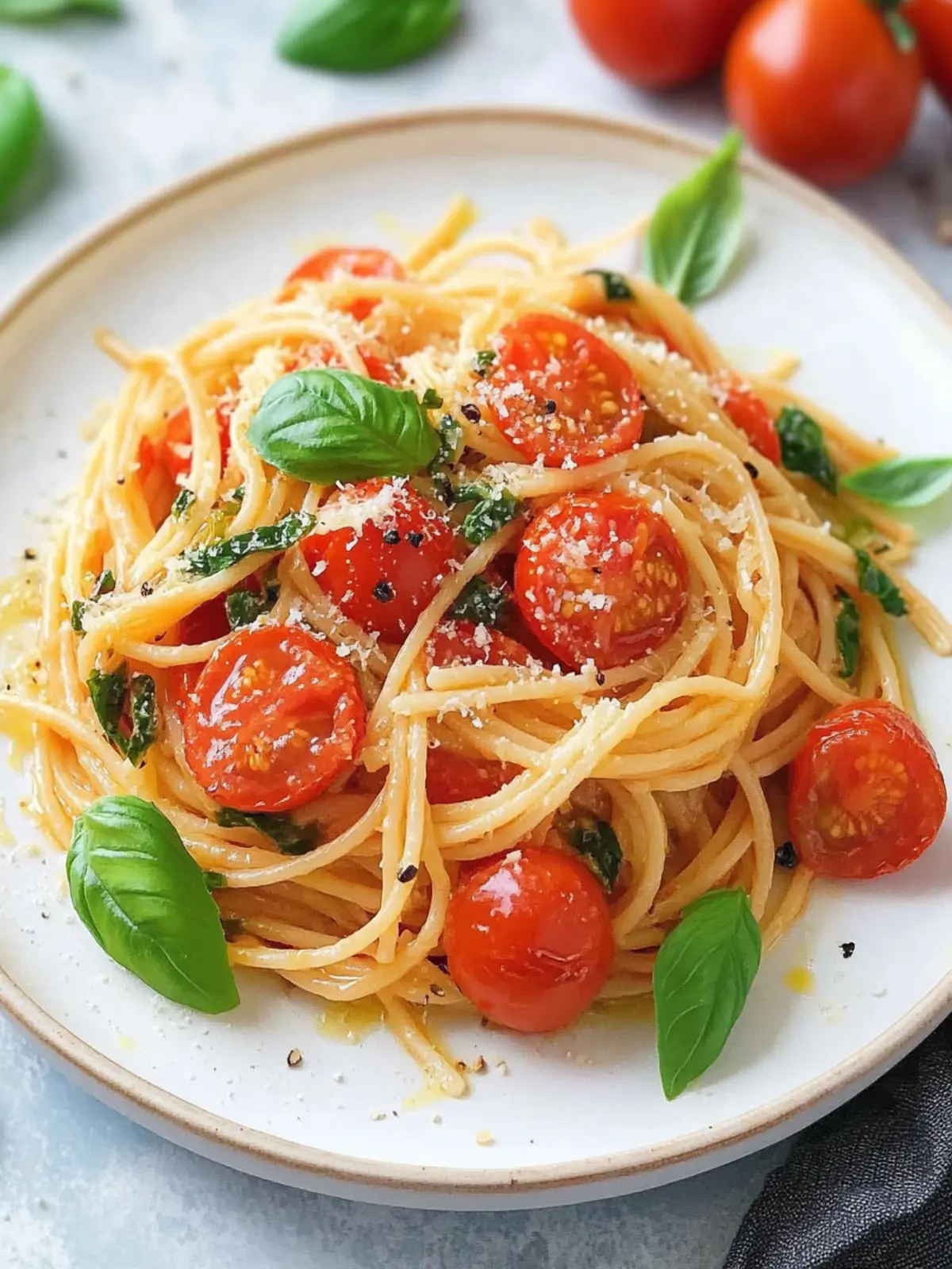 Tomato Basil Pasta (ready in 15 mins!)