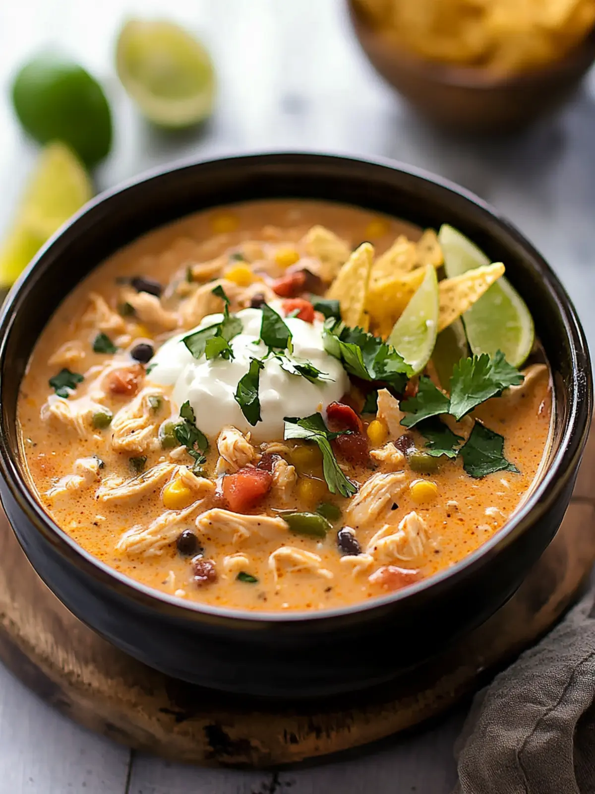 Southwest Chicken Soup with Cream Cheese