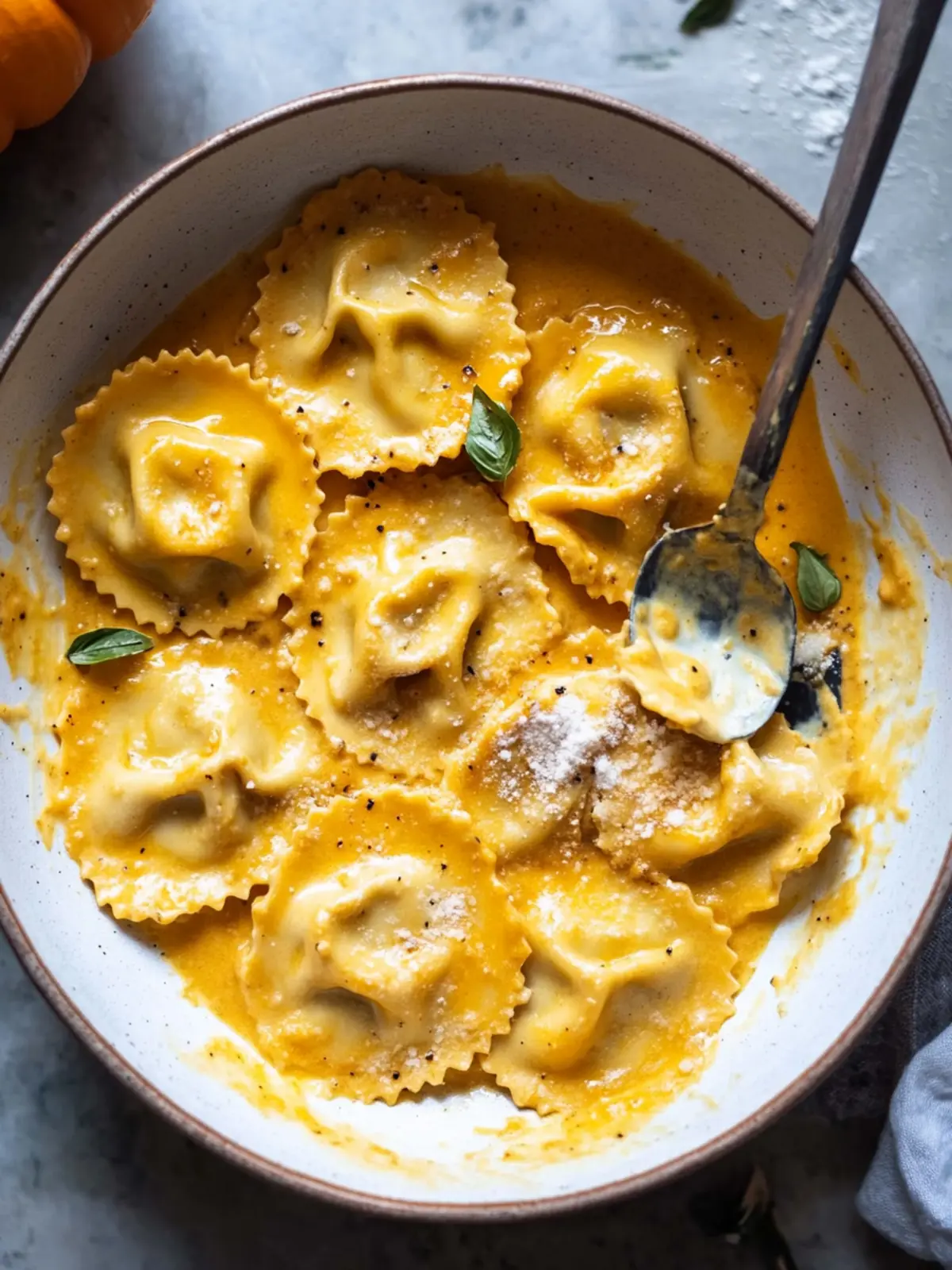 20 Minute Creamy Pumpkin Ravioli