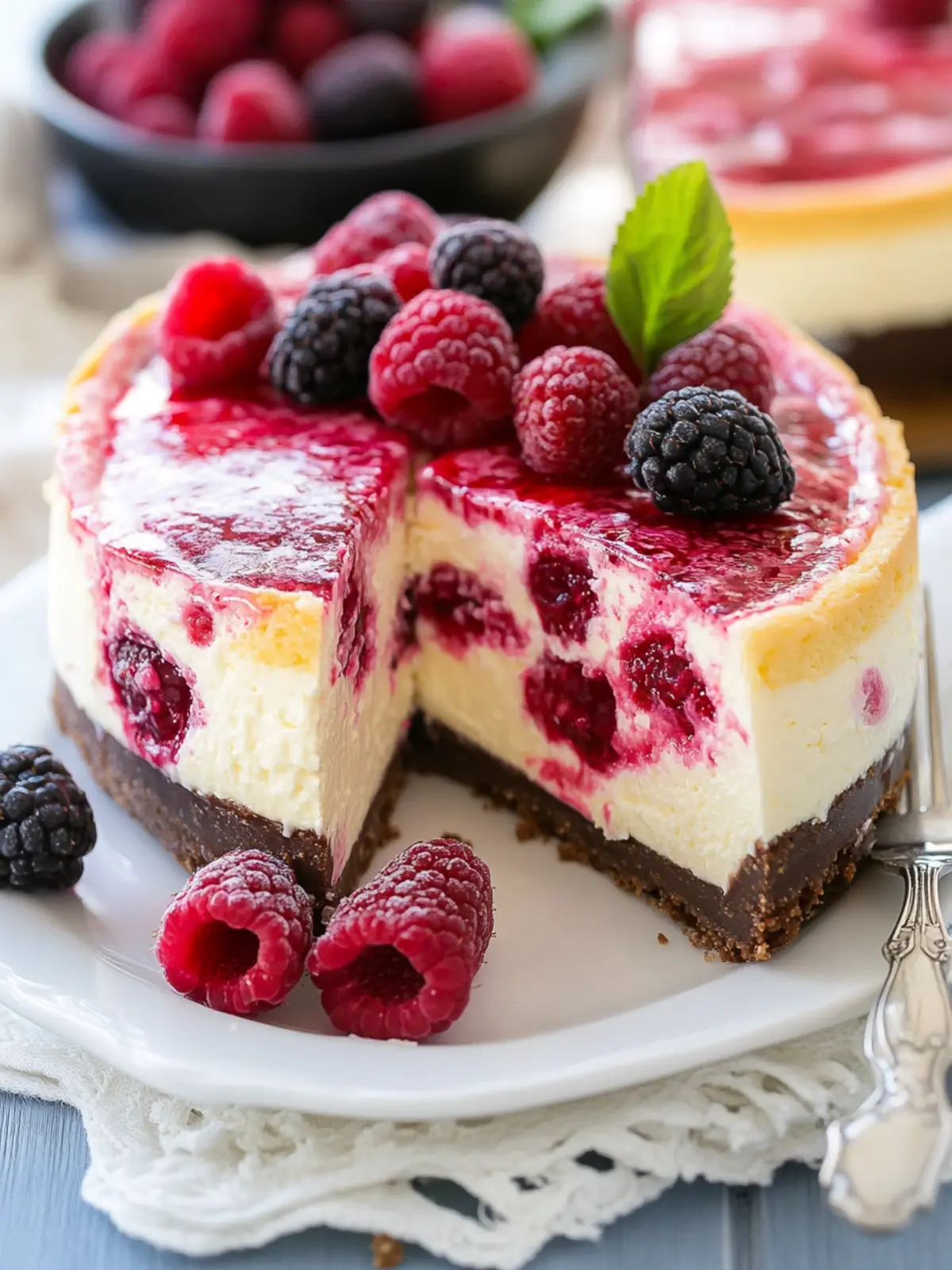 White Chocolate Raspberry Cheesecake