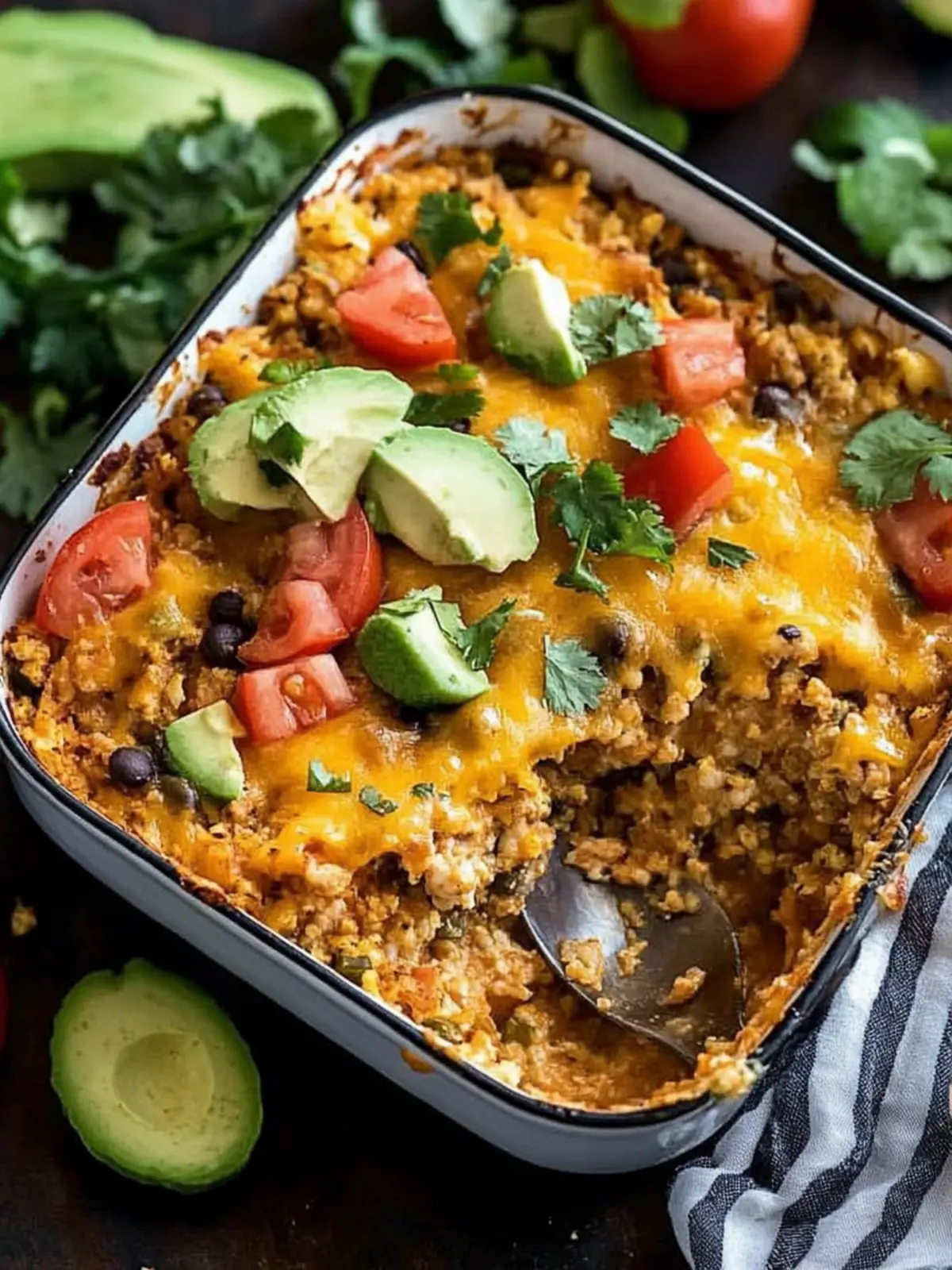 Taco Cauliflower Rice Casserole