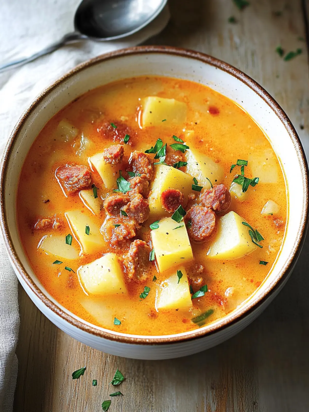 Spanish Potato Soup with Chorizo