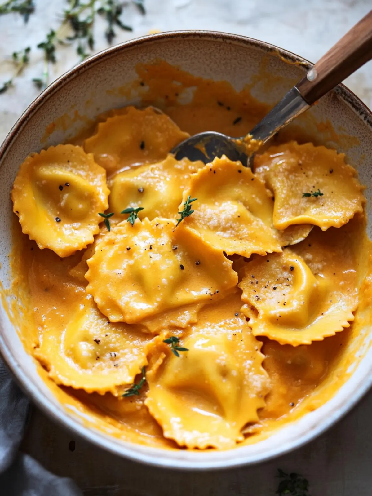 20 Minute Creamy Pumpkin Ravioli
