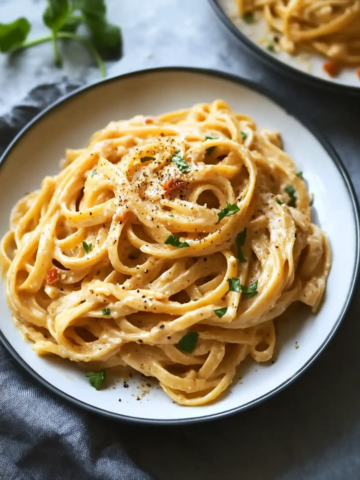 Creamy Cajun Linguine for Two
