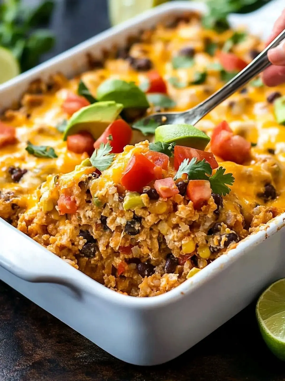 Taco Cauliflower Rice Casserole